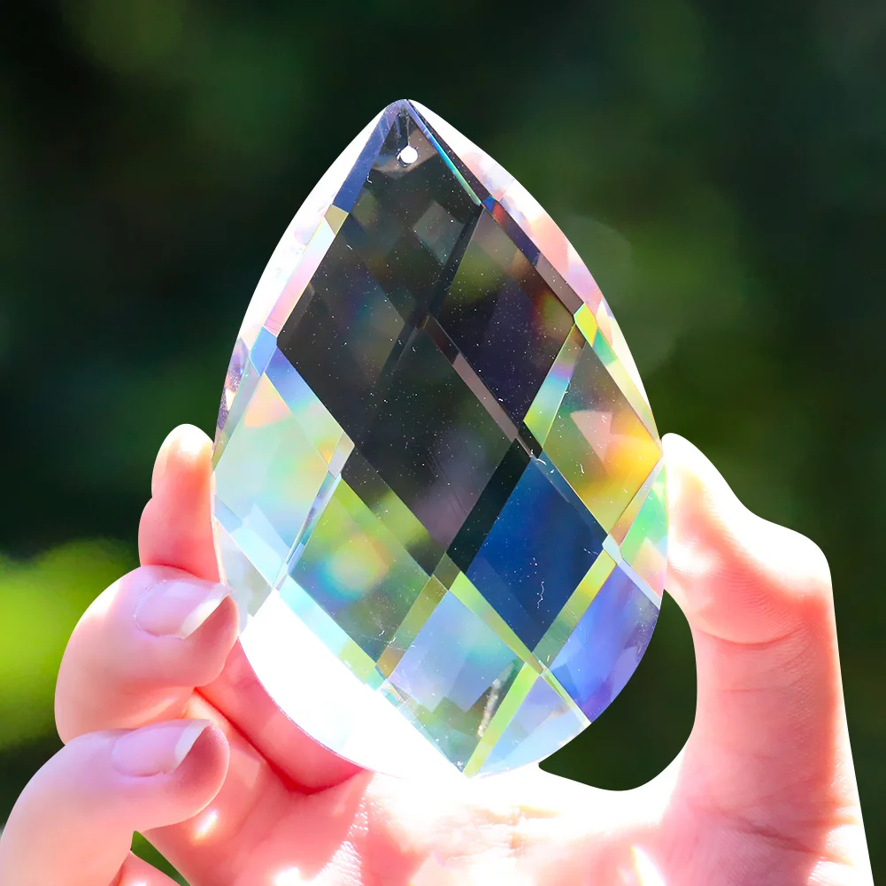 

89MM Clear Prism Faceted Suncatcher Crystal Pendant Home Chandelier Decor Pillar Hotel Lamp Curtain Ornament DIY Wedding