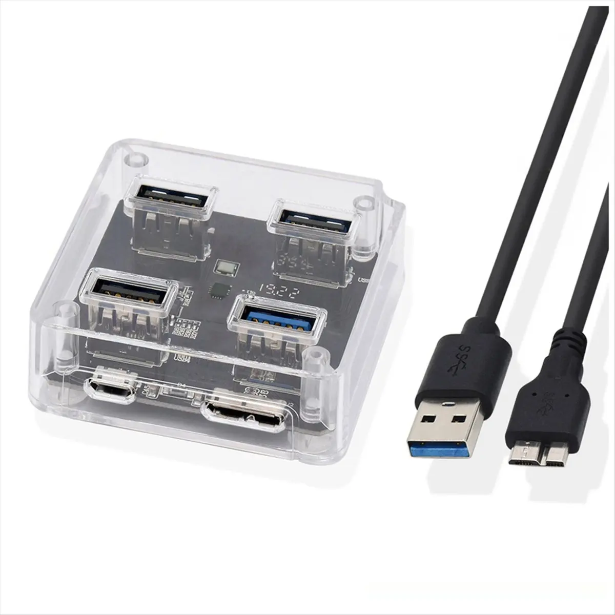 *A14E 4 Port USB 3.0 2.0 Hub Splitter 5Gbps USB A Slot Docking Station Multiple USB3.0 USB2.0 Adapter Extender for Laptop PC