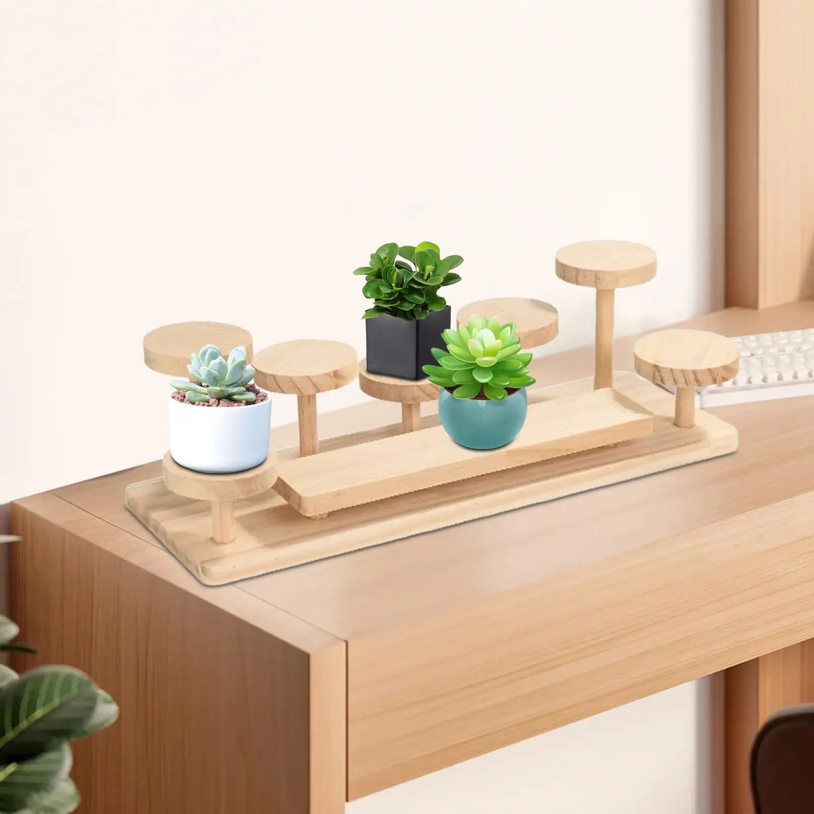 Wooden Display Riser Desk Storage Holder Home Decoration Practical Modern Figures Display Stand for Jewelry Dolls Toys Cosmetics