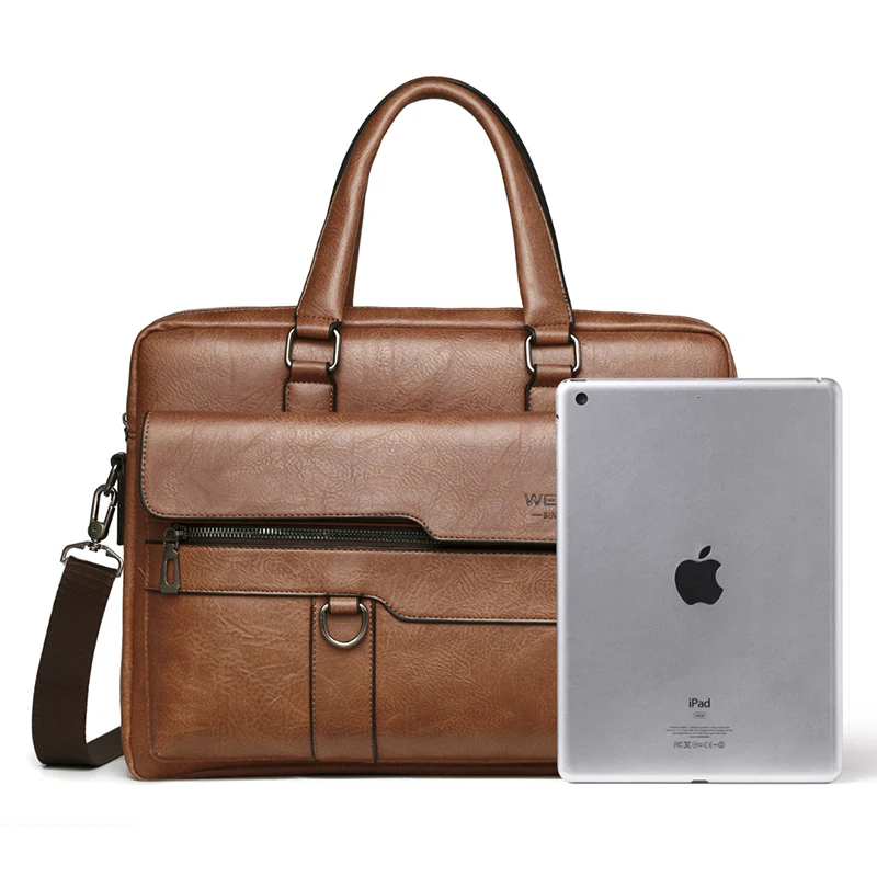 Herenaktentas PU-leer Executive Vintage Laptop Handtassen Schouder Business Tote Messenger Office Portfolio Tas Mannelijke echtgenoot