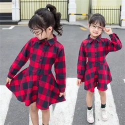 Spring And Autumn Girls' Long Sleeve Dress Baby Casual Academy Style Knee Length Skirt Children'S Daily Sweet Clothes