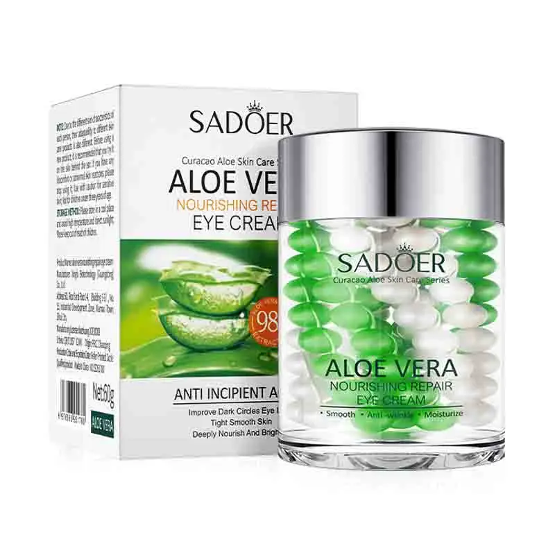 SADOER Aloe Vera Eye Cream Anti Dark Circles Eye Bags Remover Nourishing Moisturizing Firming Eyes Creams Skin Care Proudcts