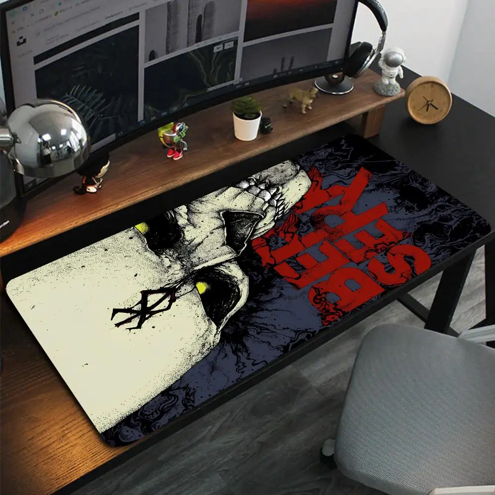Warrior Berserk Theme Mouse Pad XXL Large Computer Office Game Table Pad Rubber Anti-Slip Locking Edge Expanded Long Table Pad