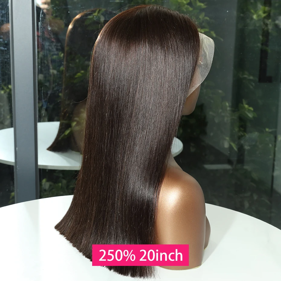 

Chocolate Brown 13x4 Human Hair Wigs 13x6 hd Lace Frontal Wig 250 Density Bone Straight SDD Vietnamese Lace Front Wigs For Woman