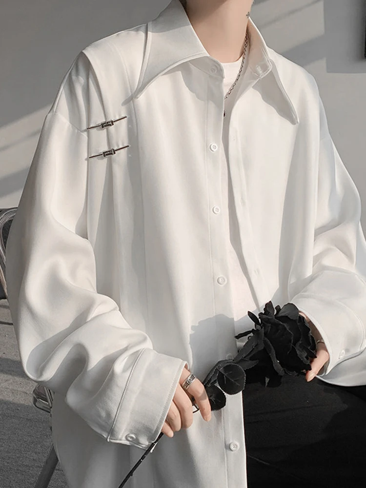 

New Chinese Sle Men's Long Sve Casual irt Trendy Brand Design Sensation Spring Autumn Outerwear Large Size Jaet