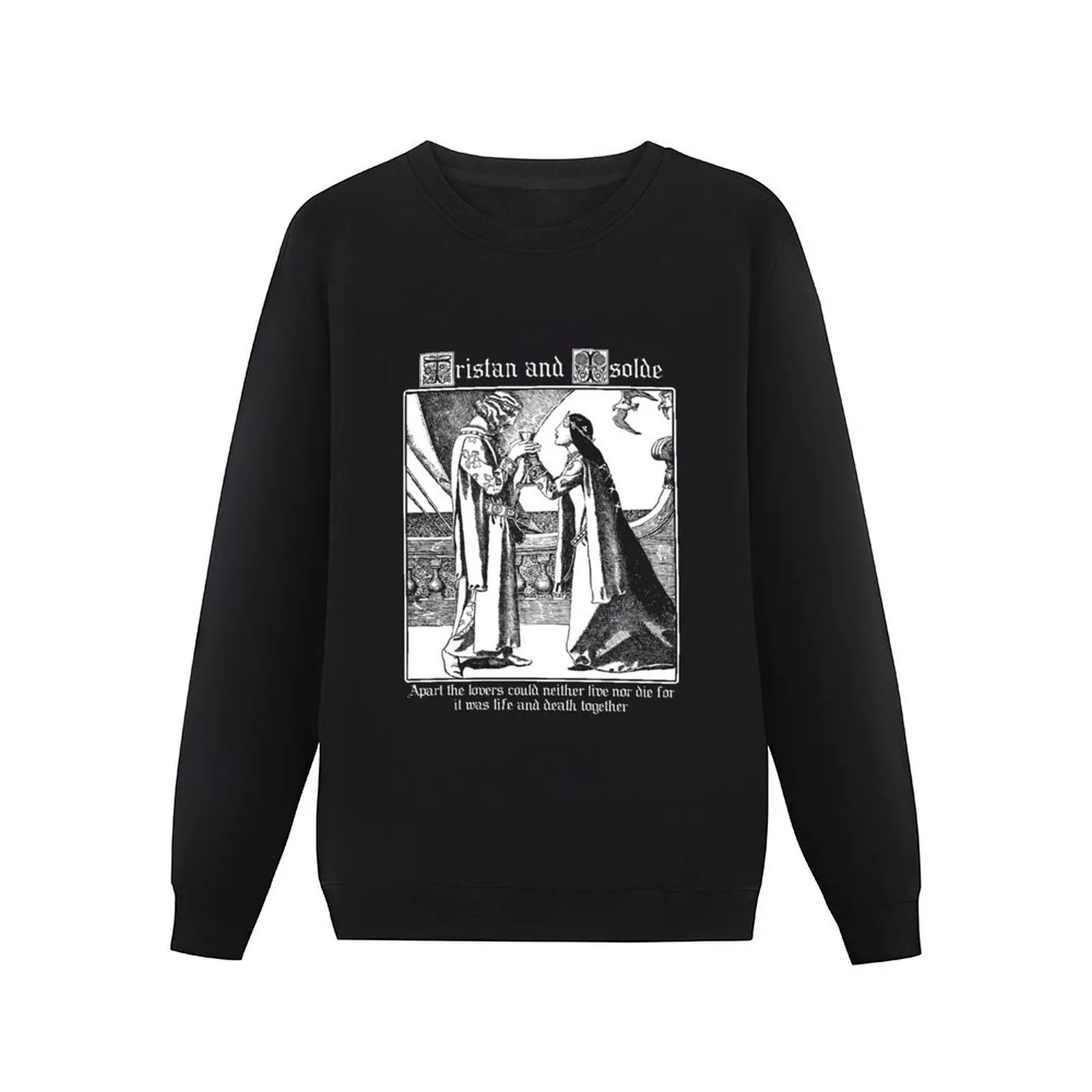 Tristan & Isolde, Arthurian Gift, Myths and Legends, Vintage Illustration Pullover Hoodie streetwear men sweatshirt men