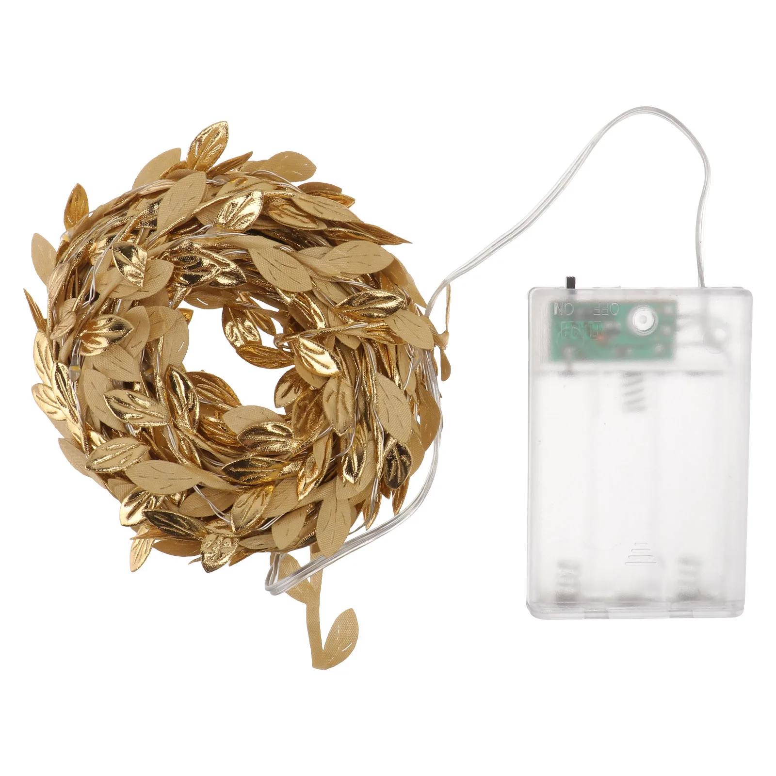 

1Pcs Golden Leaf Rattan String Light -Powered Vine Light for Garden Yard Fence Outdoor Christmas New Year Decor