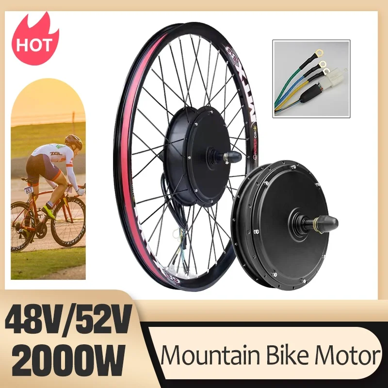 AliExpress kun ray MTX Brand 48V52V 2000W Electric Bike Rear Rotate Wheel Hub Motor E-Bike Part Use for Mountain Bike Brushless Non-gear Hub Motor