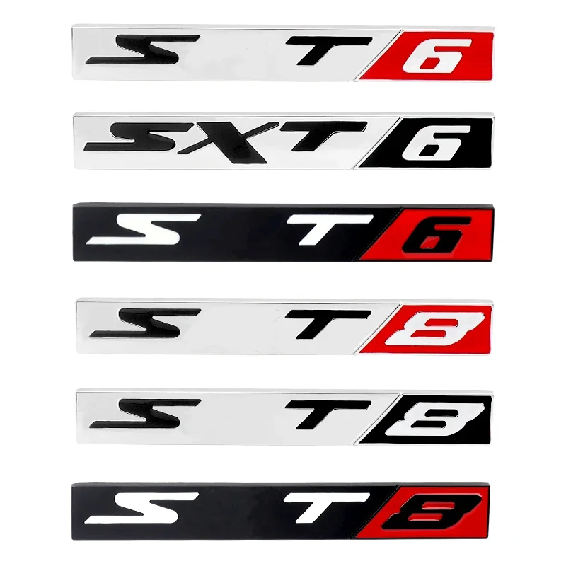 3D Metal Sxt6 Sxt8 Badge Emblem Stickers For Dodge Charger Ram Caliber Journey Sxt8 Sxt6 Srt6 Srt8 Car Styling Accessories