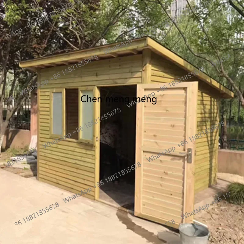 Outdoor preservative wood courtyard garden chalet habitable mobile wood house homestay gazebo   H
