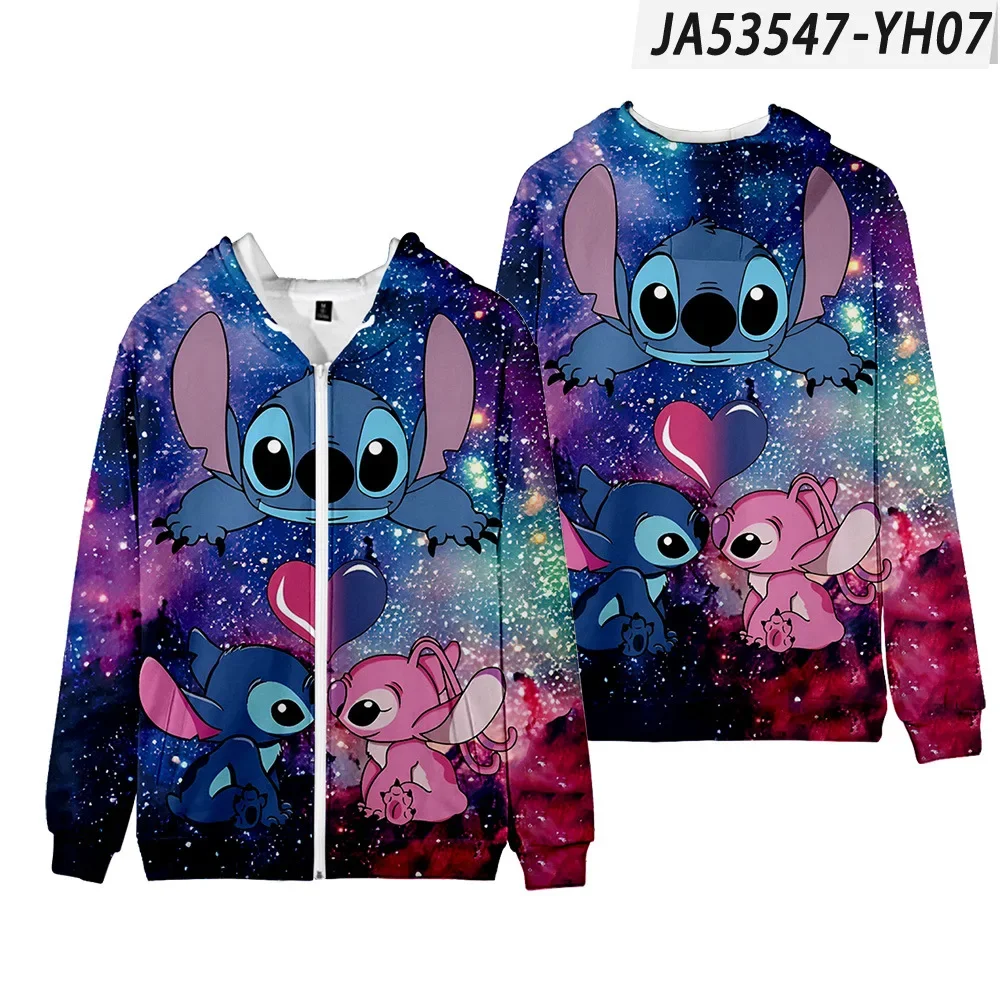 New Lilo Stitch Hoodies Anime Cosplay 3D Print Streetwear Men Women Fashion Sweatshirts Zipper Hoodie Harajuku Kids Jackets