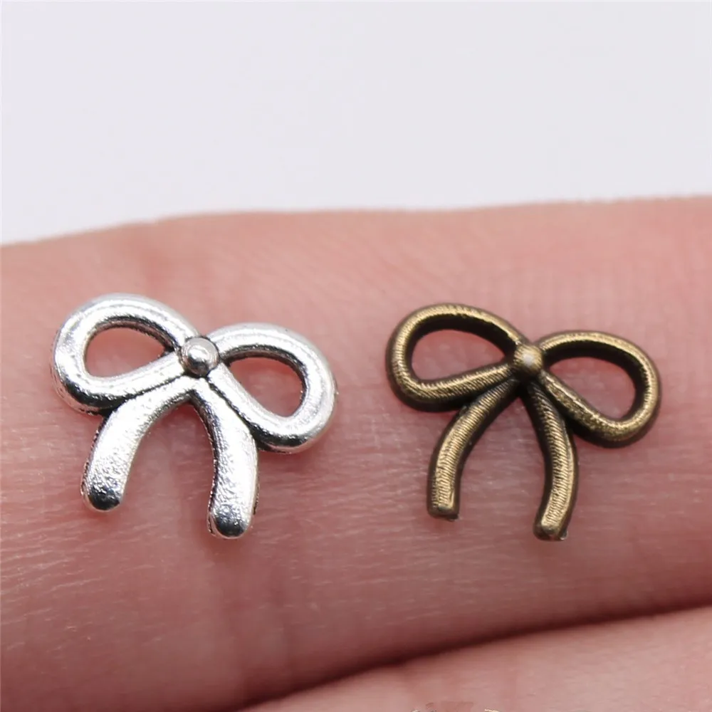 Owknot Connector Cute Knot Charm Link Mini Bow Double Loops Links For Sweet Girl DIY Bracelet Earring Supplies For