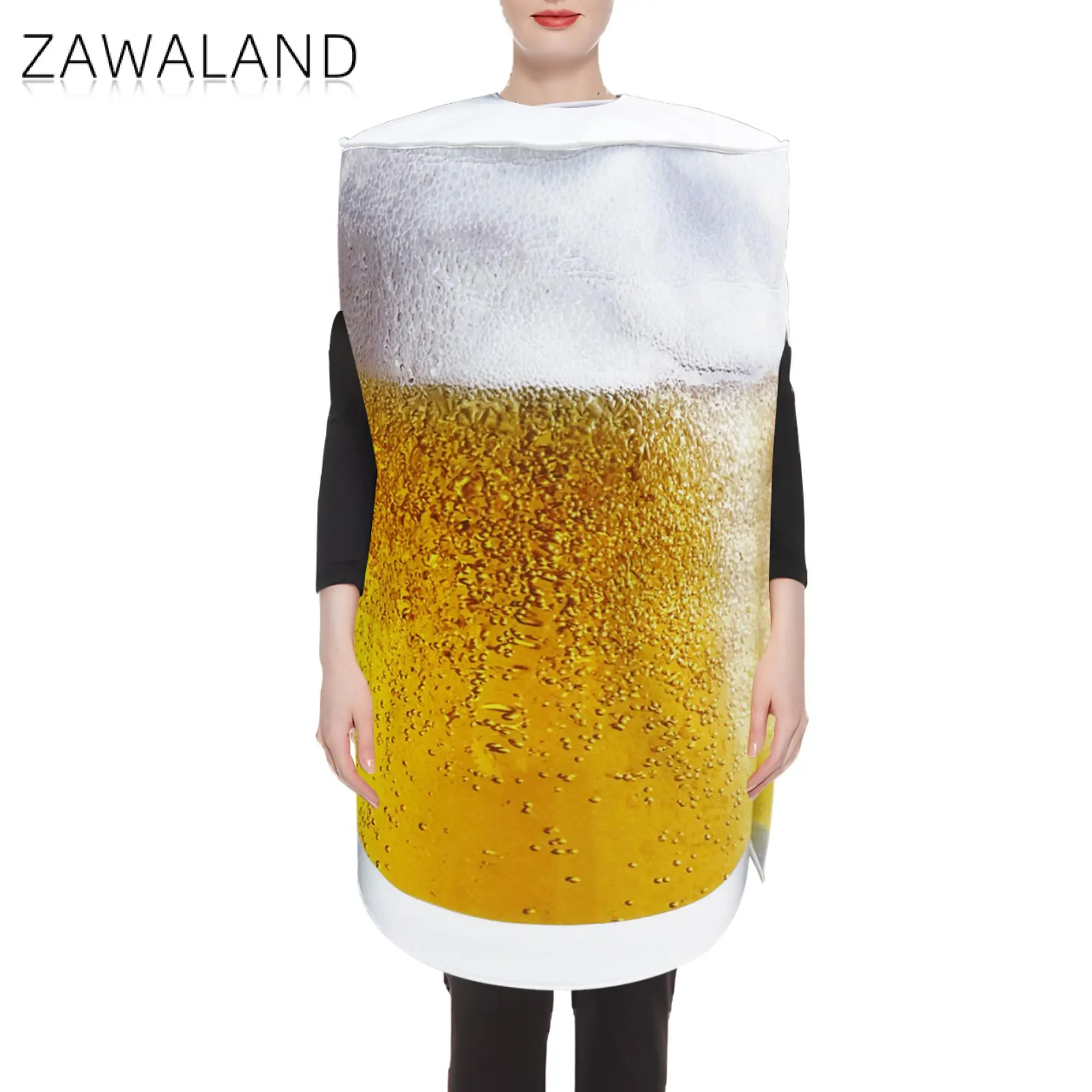 Zawaland Beer Festival Costume for Women Funny Disguise Suit Halloween Carnival Purim Outfit Sponge Oktoberfest Clothes 80x56cm