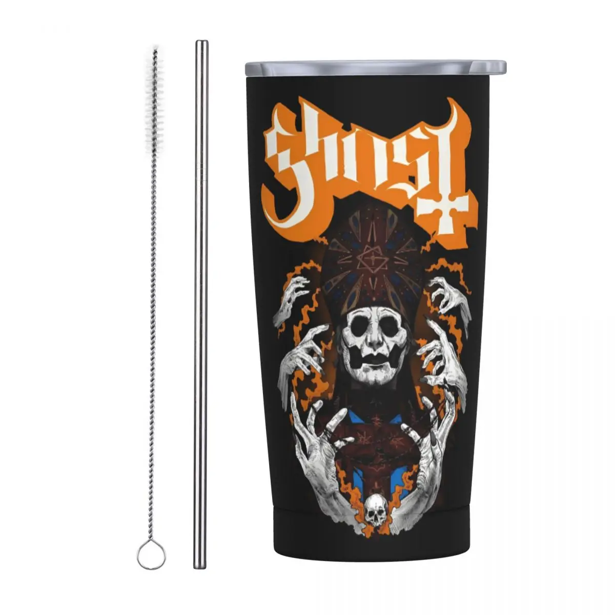 G-Ghost Rock Music Stainless Steel Tumbler Spooky Zombie Car Mugs Large Capacity Thermal Mug Cold and Hot Milk Tea Water Bottle