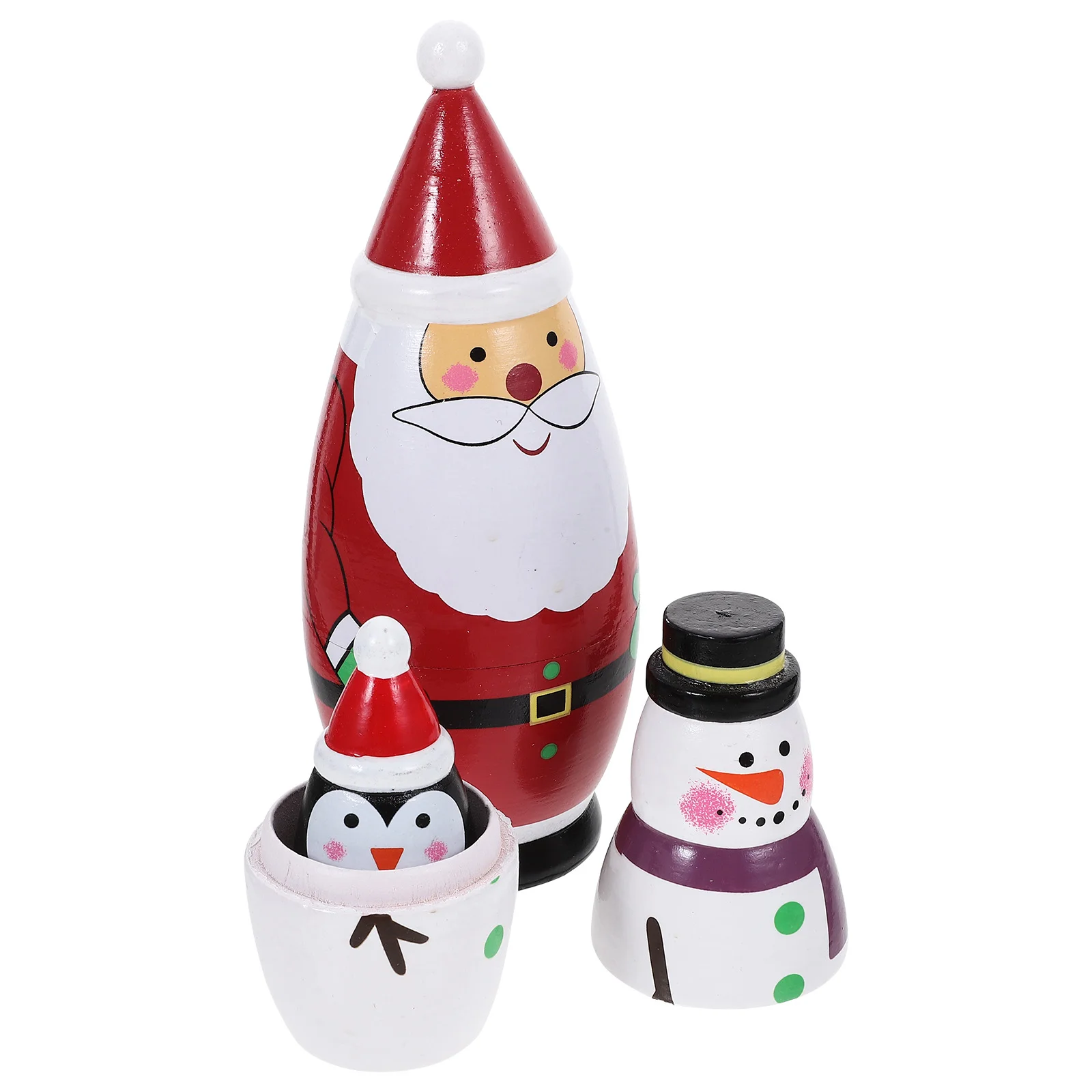 Ornaments Four Layers of Christmas Cliches The Gift Nesting Dolls for Kids Wood Russian Stacking