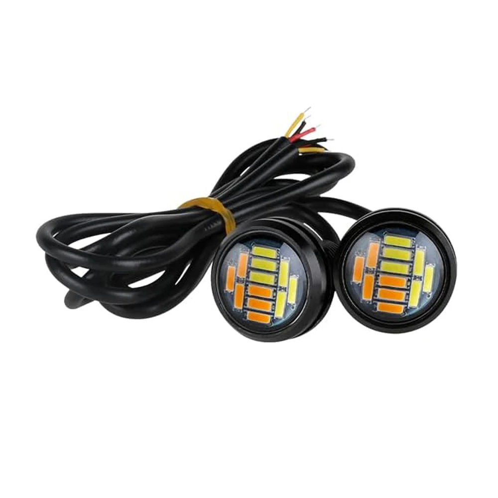 LED Eagle Eye Lamp 23mm 12SMD Daytime Running Lights Yellow White Signal Lamp Turn signal, side light, reverse light, tail light