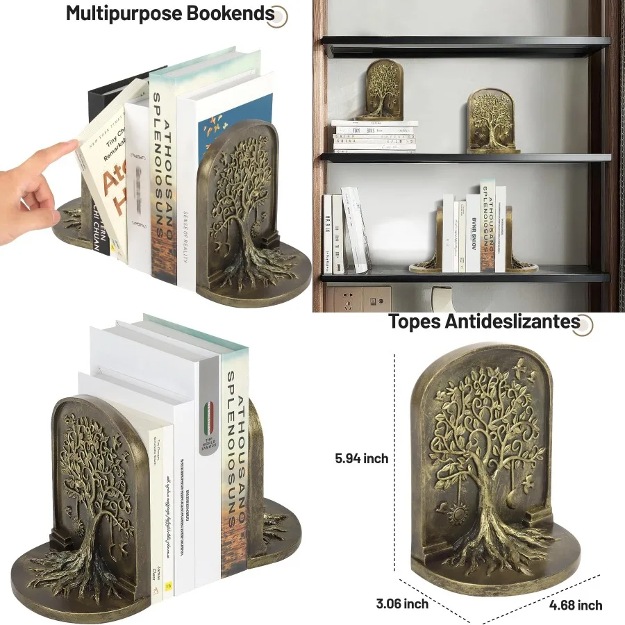 fermalibri-pesanti-vintage-albero-della-vita-2-fermalibri-decorativi-unici-in-bronzo-per-scaffali-o-libreria-fermalibri-antiscivolo-per-scaffali-de