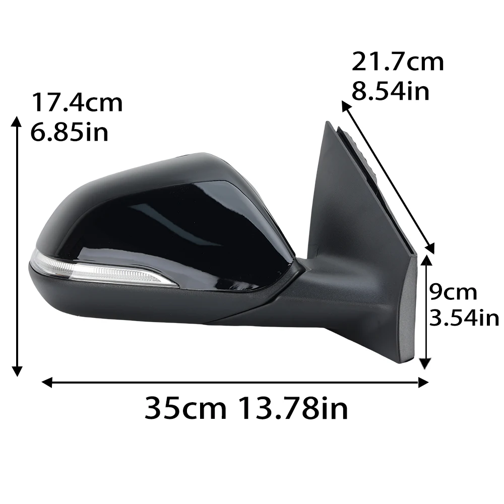 8 Pin Side Mirror Assembly For Hyundai Sonata 9th Generation 2015-2017 Black Turn Signal Blind Light Door Mirror Car Accessories