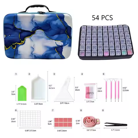 New diamond painting tool storage bag 60 compartments bottled beads organizer handbag accessories dot pen storage box