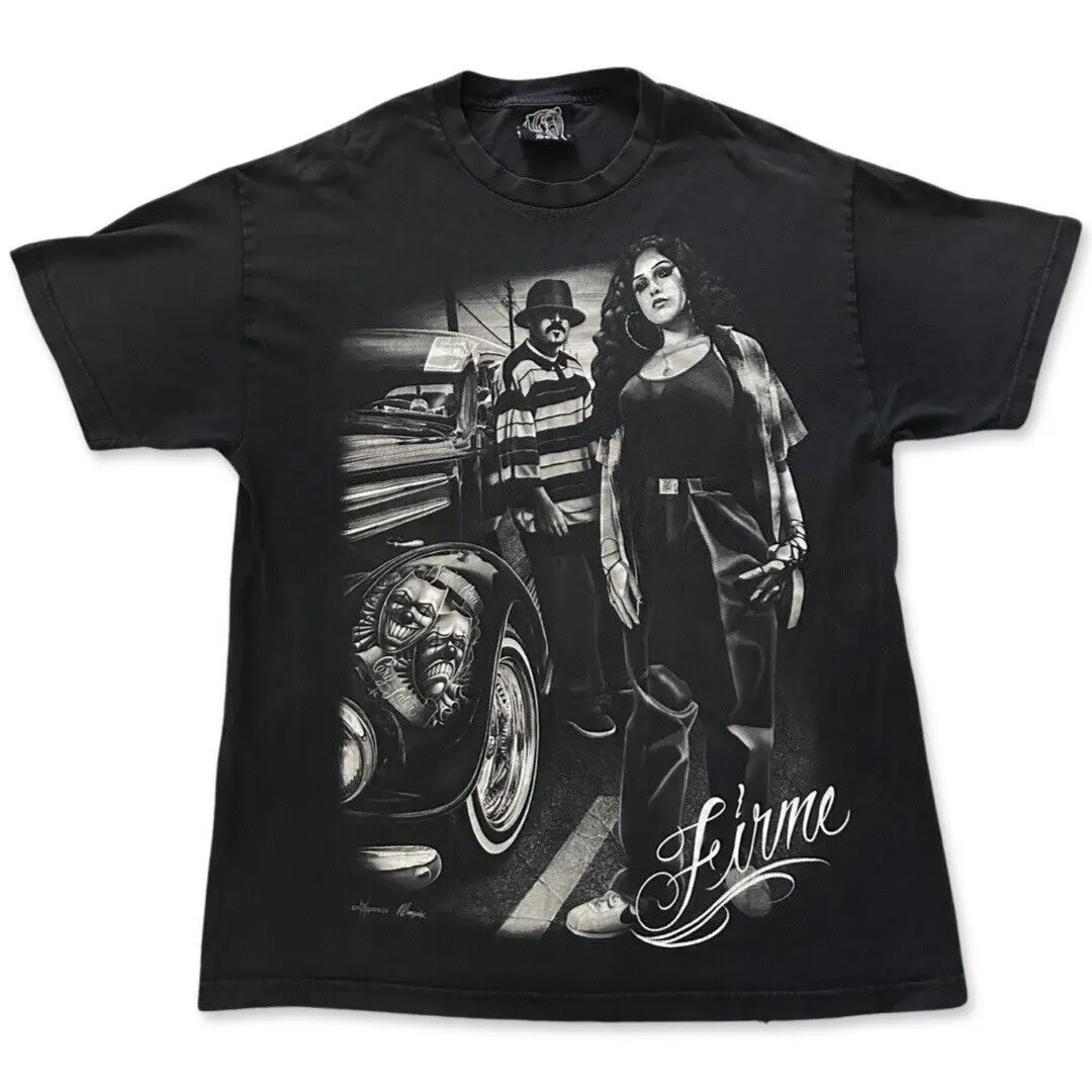 DGA David Gonzales Lowrider Chicano Y2K Black Shirt, Mens Size XL