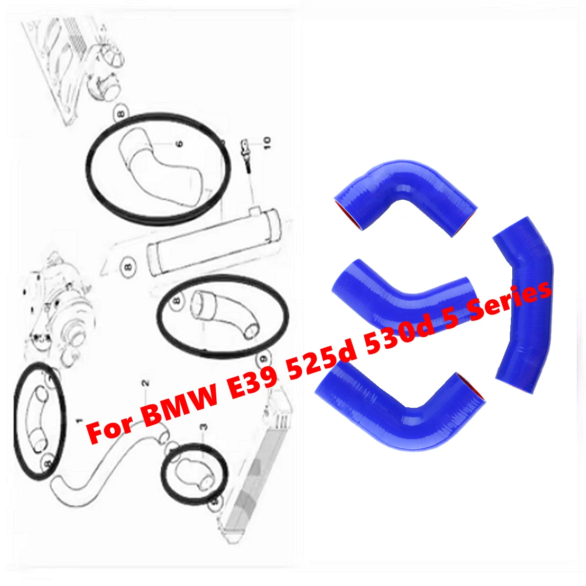 

Для BMW E39 5-SERIES 530D 525D комплекты силиконовых шлангов интеркулера турбонаддува