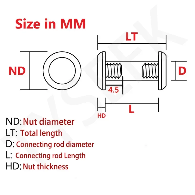 2sets M4 Plum Blossom Head Screw 416 Stainless Steel Knife Handle Screw DIY Parts Modified Knife Embryo Making Accessories