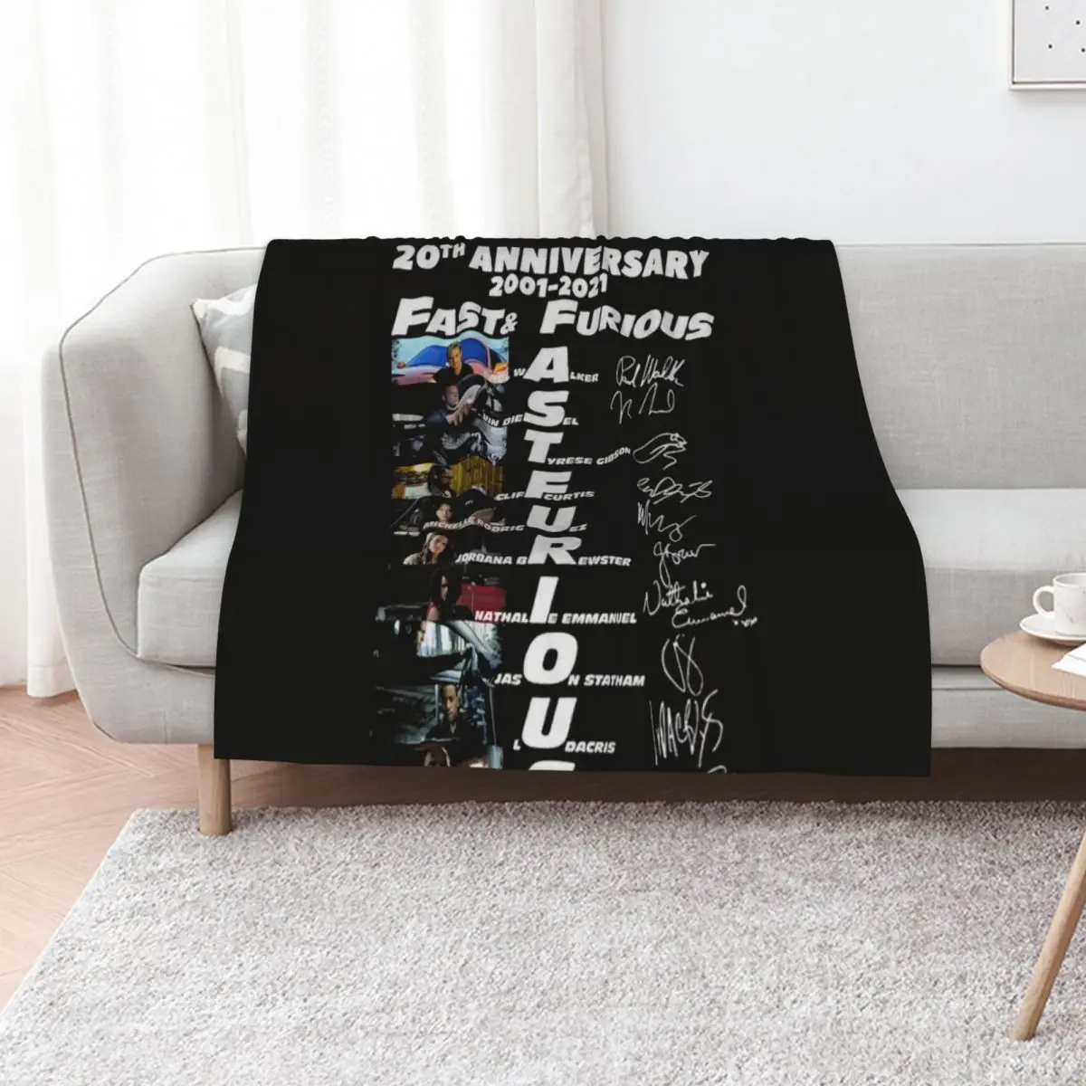 

20th Anniversary 2001 2021 Fast Furious Signatures Classic Throw Blanket Heavy Decorative Throw Kid'S Thermal Blankets