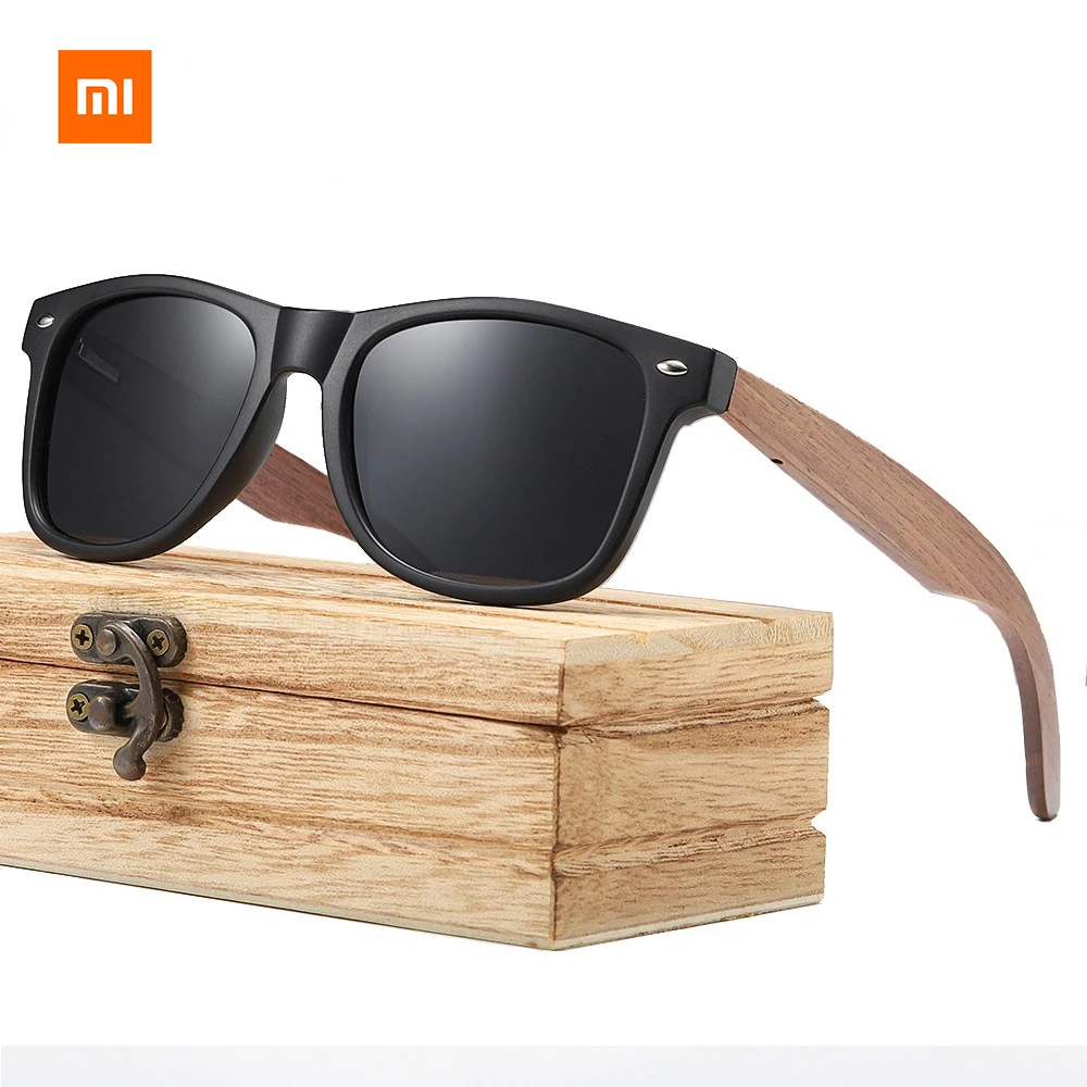 

Новые деревянные модные солнцезащитные очки Xiaomi Youpin из ореха бамбуковые поляризованные солнцезащитные очки в европейском и американском стиле