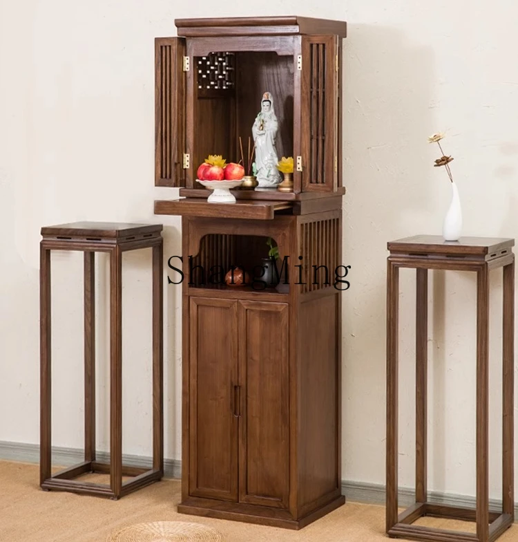 

ZYY new Chinese-style God of Wealth Buddhist platform with door incense case Guan Gong Bodhisattva worship platform