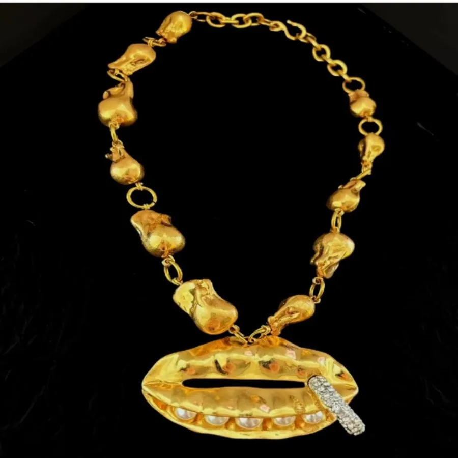 

Europe America Brass Gold Plated Pearl Pea Earrings Necklace Brooch Luxury Jewelry Set Women Top Quality Jewelry