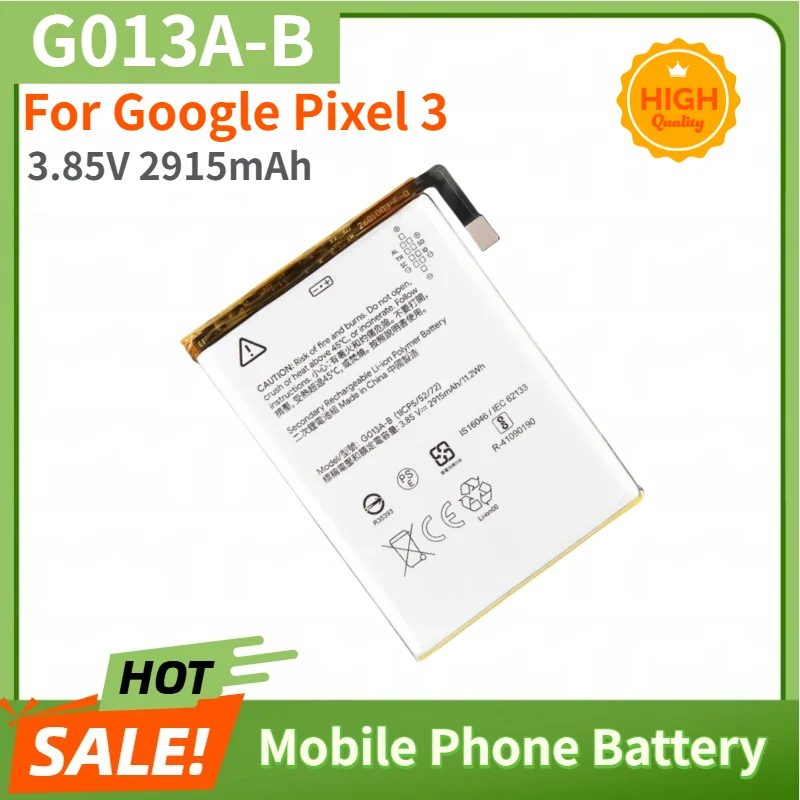 G013A-B Battery 3.85V 2915mAh For Google Pixel 3 Mobile Phone High Quality Replacement Battery