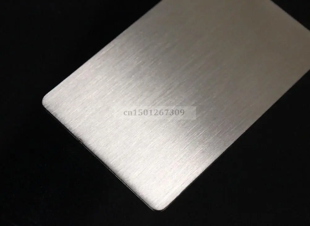 Thick 0.7mm Stainless Steel Blank Silver Tone Metal Business Cards Both Side Brushed Finishing 1/2/5/10/15 -You Choose Quantity