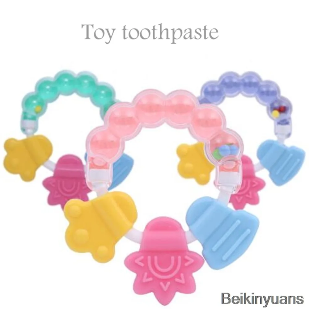 Baby silicone round tooth food grade care quality silicone teeth rubber necklace toy solid teeth molar toothbrush teethers