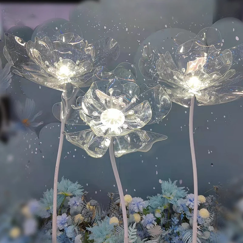 Wedding Walkway Aisle Stage Lamp Luminous Crystal Flower Light For Wedding Christmas Decoration Prop