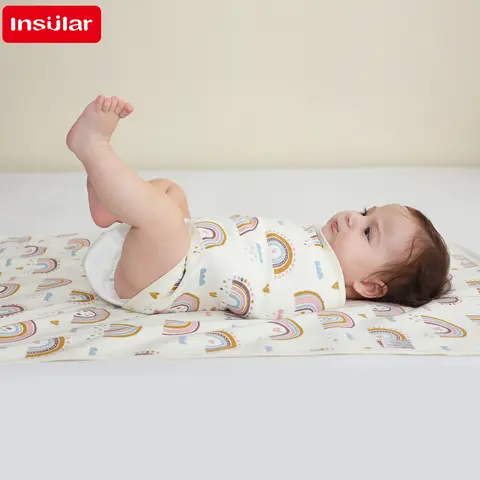 Bilayer 아기 랩 담요 신생아 아기 Swaddle Tie Anti Startle Jump 담요 여름 얇은 면화 부드러운 기저귀 변경 담요