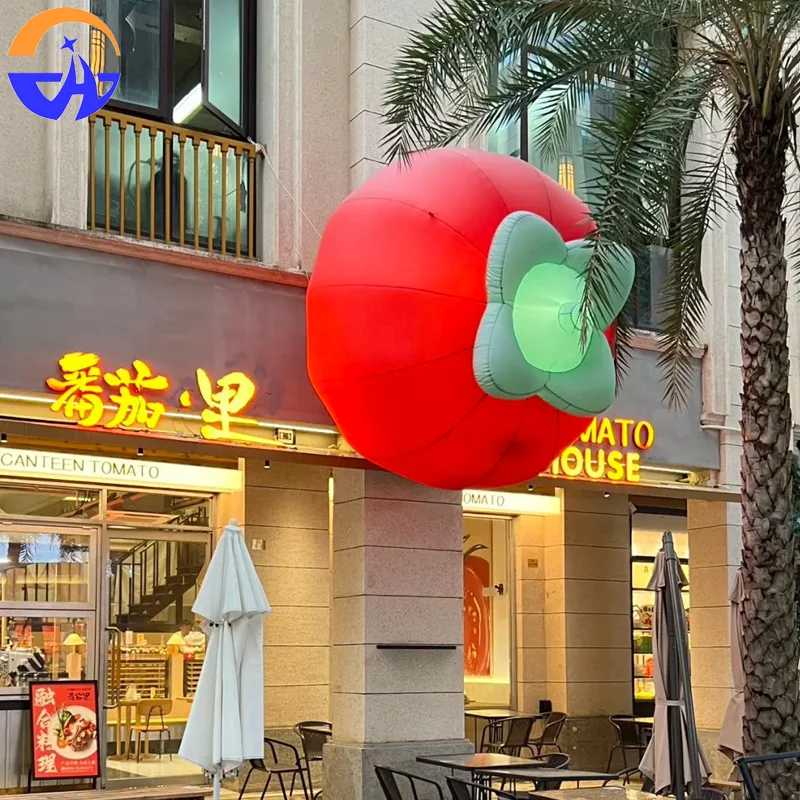 Modelo de aire de tomate simulado inflable grande personalizado, accesorios de decoración colgantes para exteriores y centros comerciales