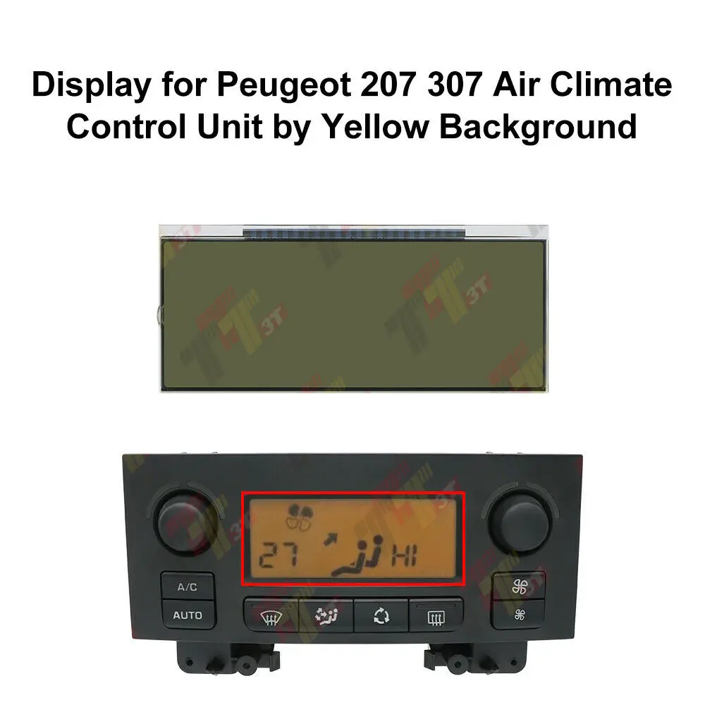 

ЖК-дисплей для Peugeot 207 307 Air Climate Control A/C панель с желтым фоном
