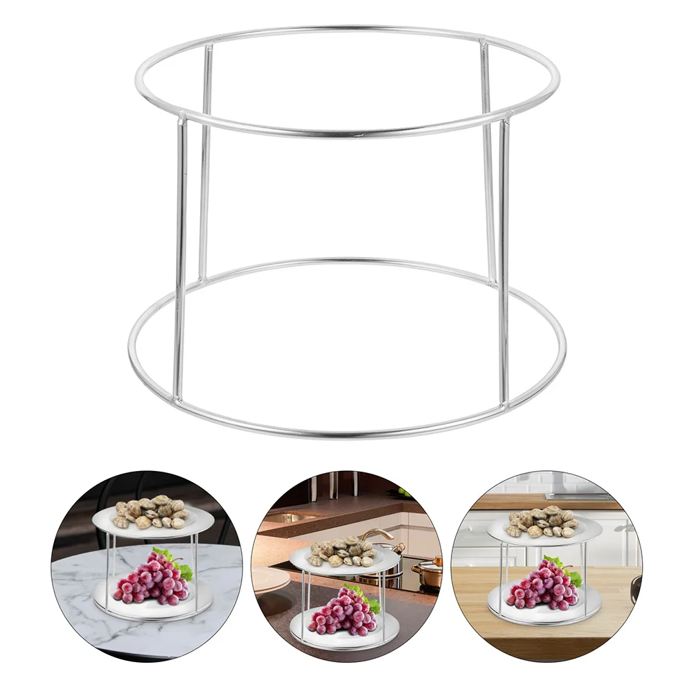 

2 Pcs Accessories Plate Rack Pizza Seafood Tray Stainless Steel Stand Convenient