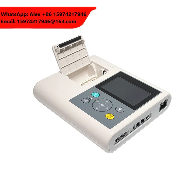 12 Leads & 3 Channel SPO2 Monitor EKG Cardiograph Machine Veterinary Portable Electrocardiograph For Heart Machine