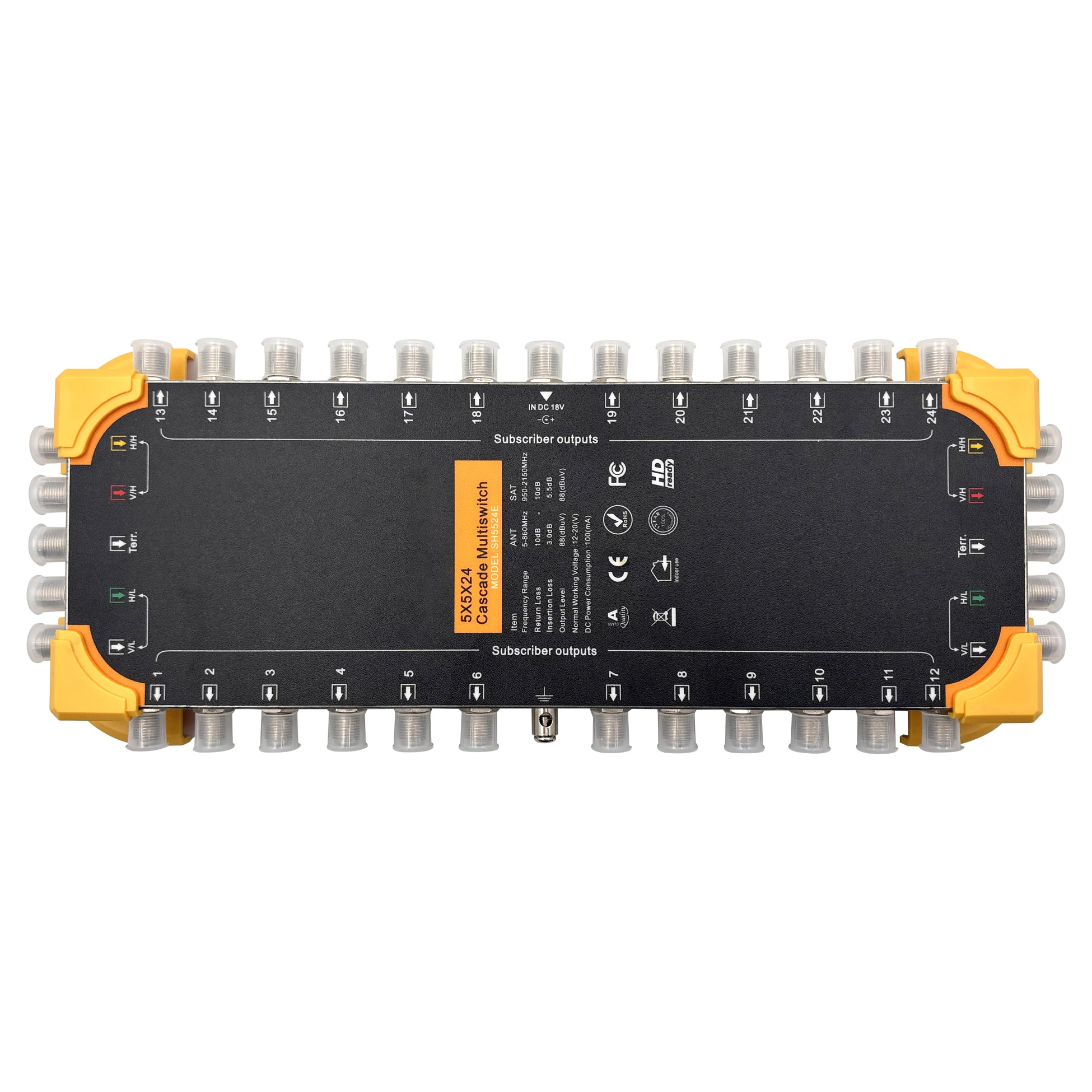 

Satellite TV receiver 5 in 24 out cascaded multi-switch satellite end point 5X5X24 switch