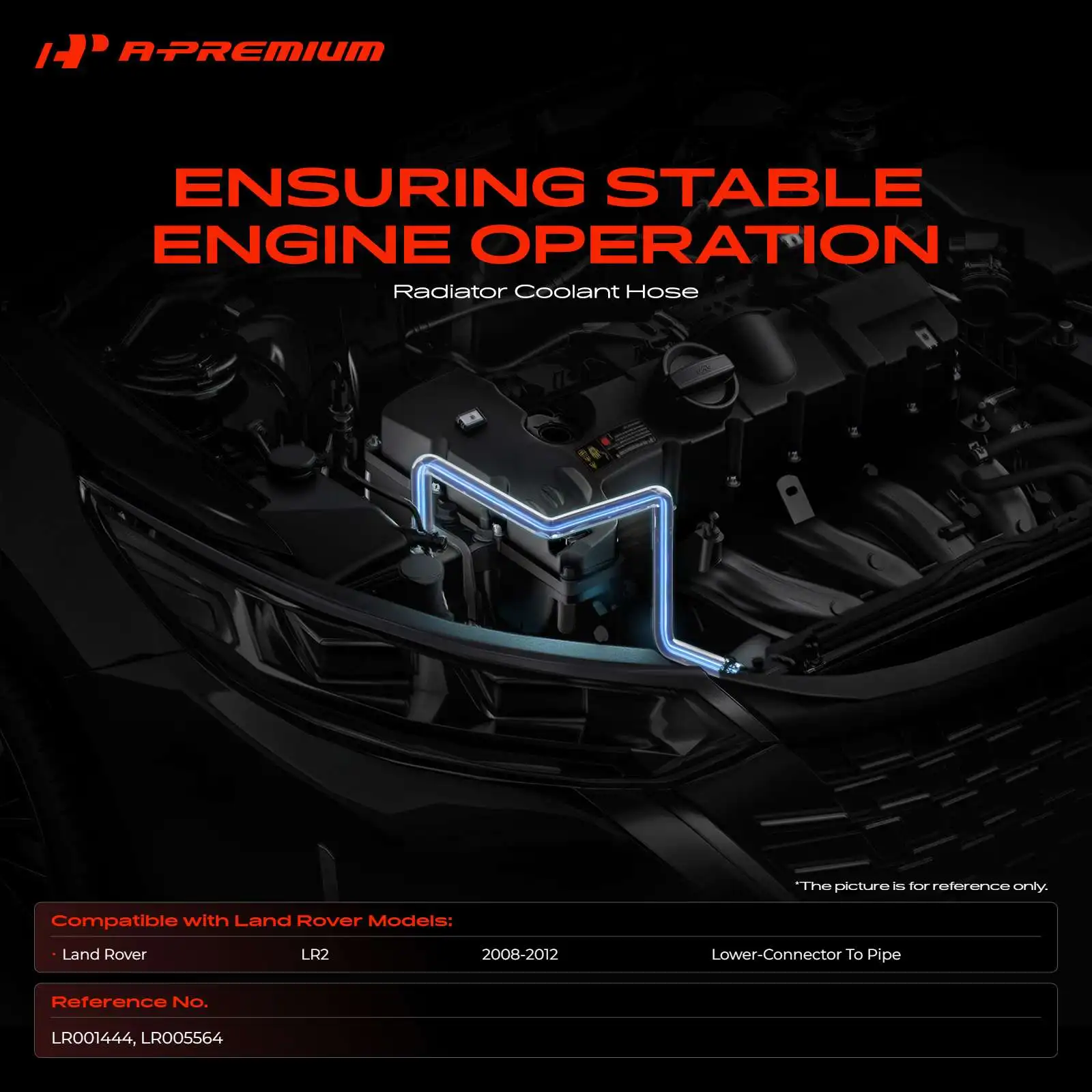 A-Premium Lower Radiator Coolant Hose for Land Rover LR2 2008-2012