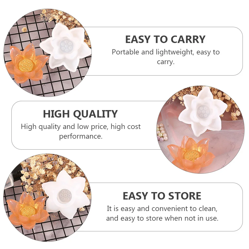 

3 Pcs Lotus Mold Simple but Beautiful Epoxy Casting Crystal Making Silica Gel Desktop Ornament