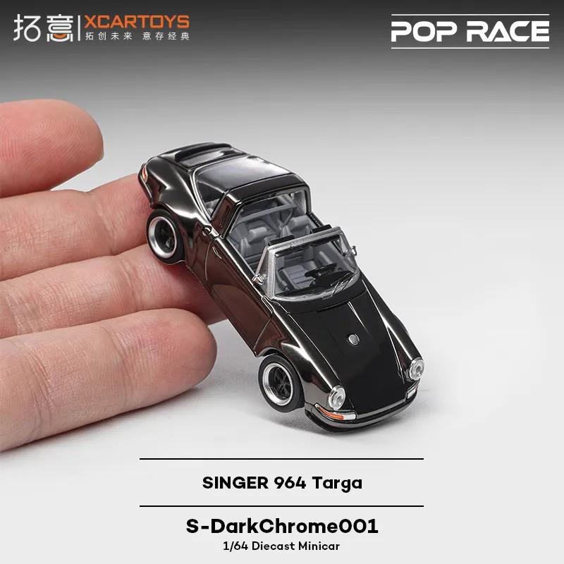 In stock: 1:64 New Product Singer 964 Black Super Sports Racing Car Alloy Static Simulation Scale Model, Decoration Item.
