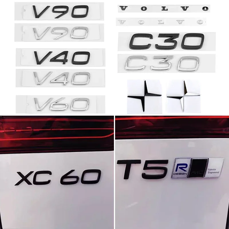 Emblema T5 Cromado Metal para Volvo C30 Xc60 Xc90 S40 S60 V40 V50 V60