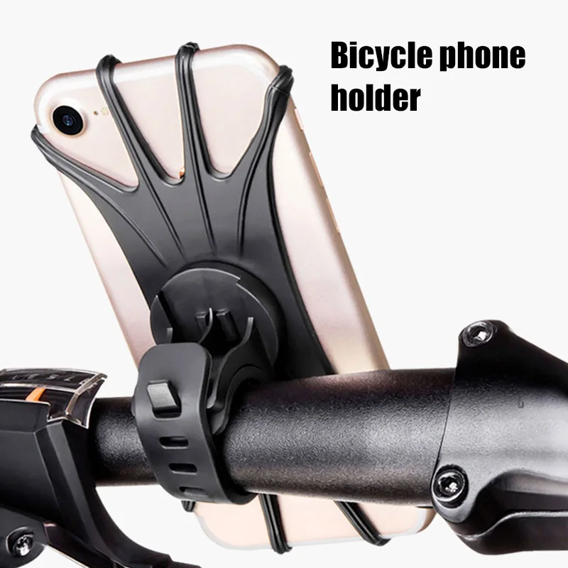 360 Rotatable Mobile Phone Holder For Bike Mobile Phone Holder Motorcycle Bicycle Silicone Pull Type Stand For All Phone NEW