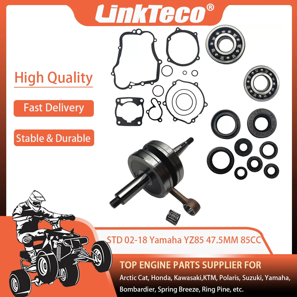 02-18 STD Cyliner Bore 47.5MM 85CC Crank Crankshaft Gasket Kit For Yamaha YZ85 YZ 85 Motorcycle 5PA-11400-00-00 Engine Parts
