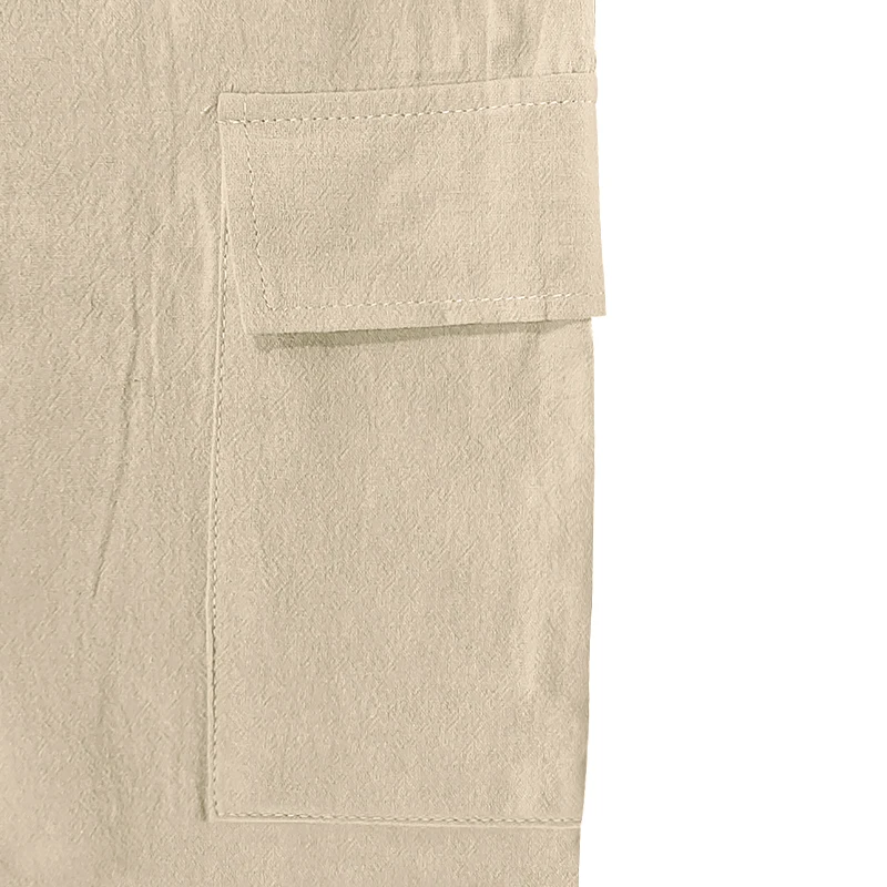 Men's work pants Retro cotton and linen pants Spring and Autumn Breathable Thin Loose Leisure Trend Daily and beach pants Hot