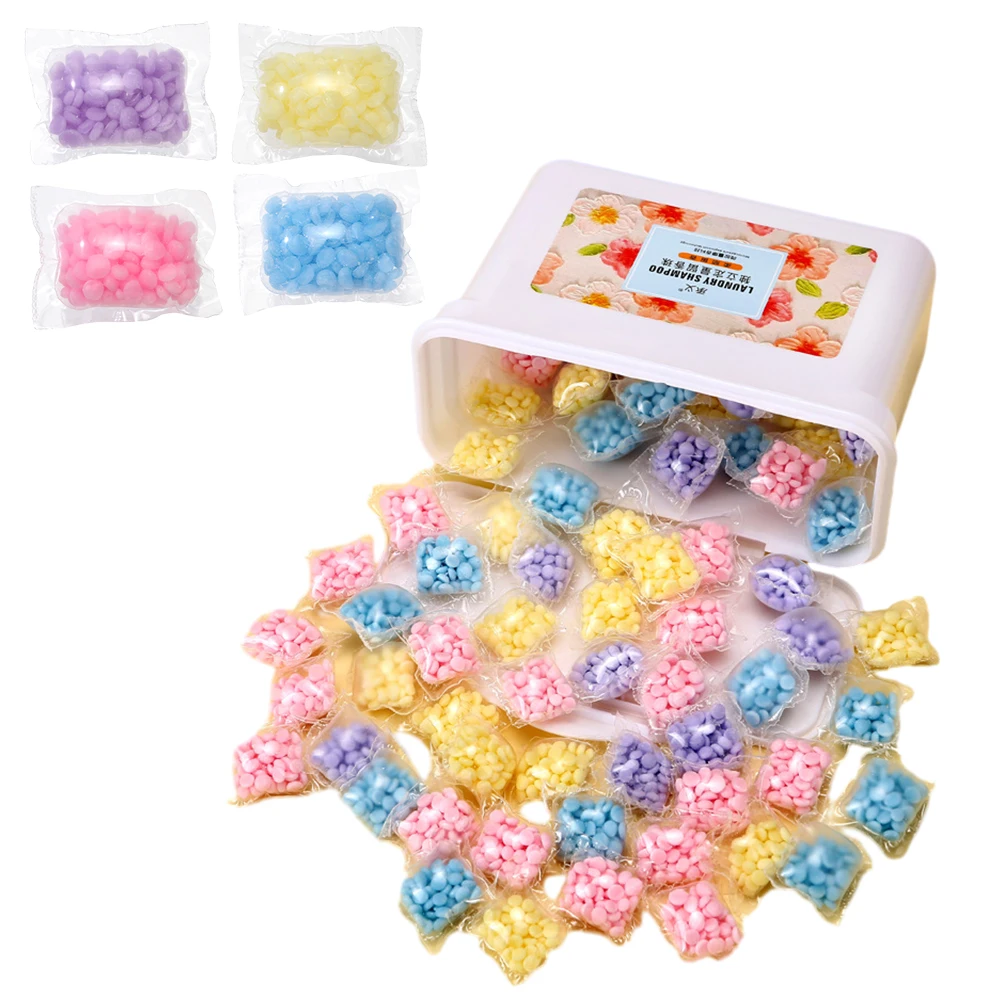 100 قطعة كرة كبسولة سائلة للمنظفات مضادة للكهرباء الساكنة خرز معزز للغسالة يدومًا