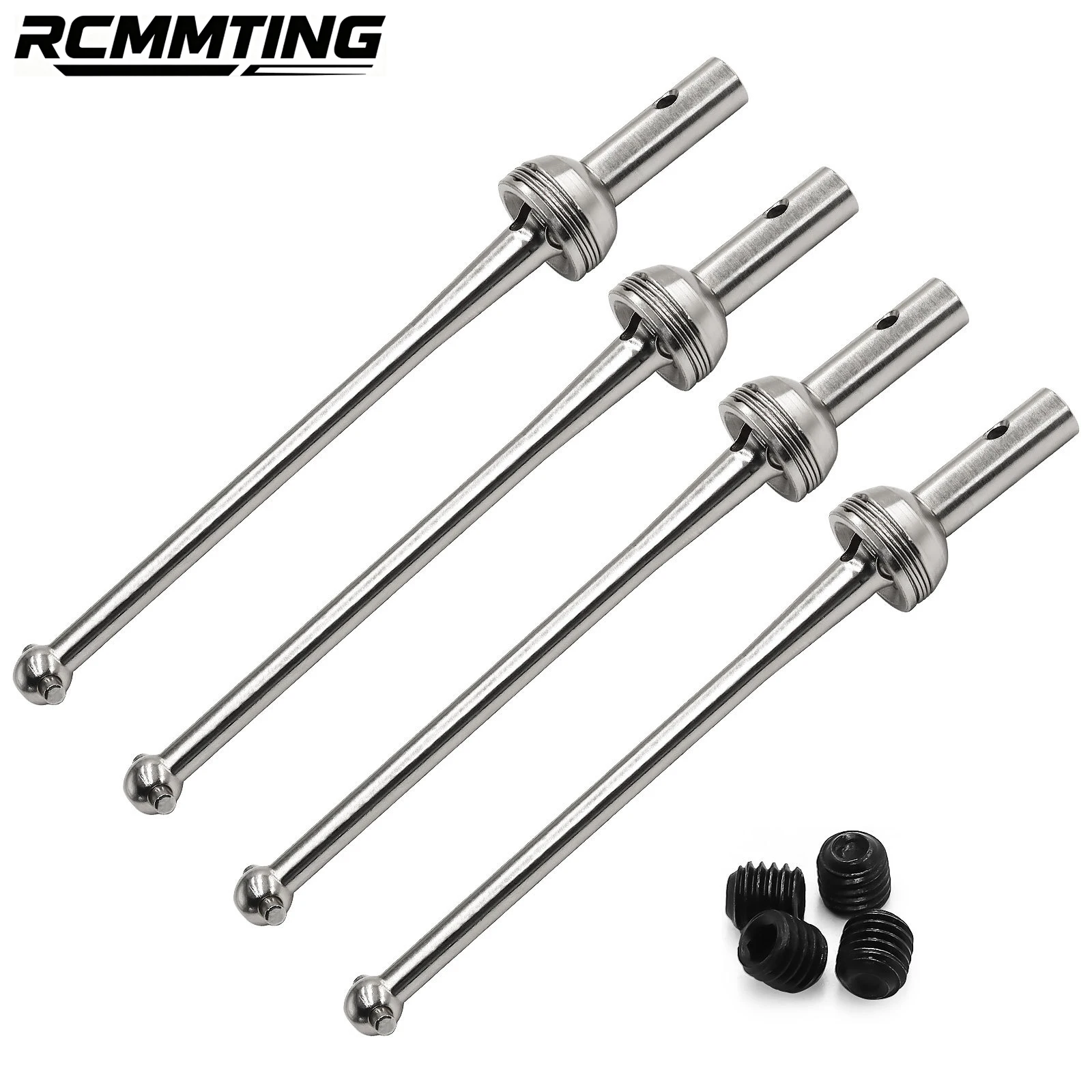 RCMMTING 4pcs Steel Front & Rear CVD Drive Shaft for 1/7 MXJ Hyper Go 7303 7304 RC Car Upgrade Parts #XC10410