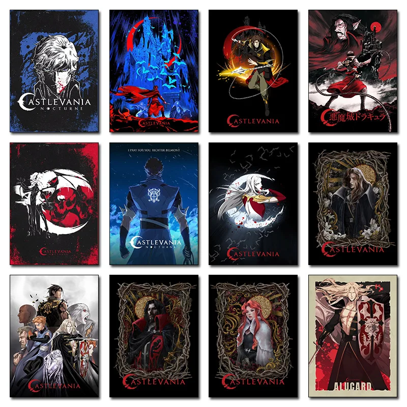 Pósteres e impresiones de juegos de Anime Castlevania, pintura en lienzo, arte de pared, Cuadros HD para dormitorio, sala de juegos, decoración del hogar, Cuadros